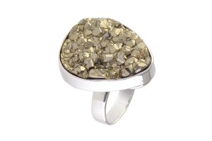 Pierścionek srebrny piryt P381