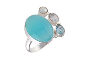 Pierścionek srebrny chalcedon P372