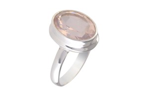 Pierścionek srebrny kwarc różowy P361