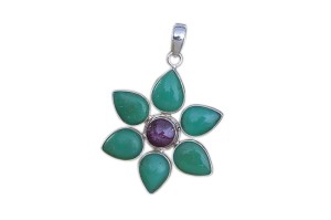 Z92 zawieszka, rubin chryzopras SREBRO