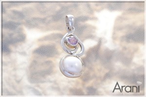 Z224 zawieszka, ametyst+perła SREBRO 925
