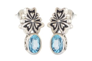 Kolczyki srebrne topaz niebieski K300