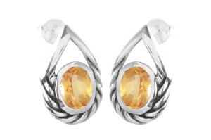 Kolczyki srebrne cytryn K305