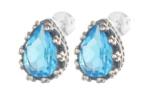 Kolczyki srebrne topaz niebieski K310