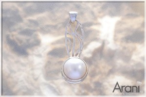 Z219 zawieszka, perła Mabe SREBRO 925