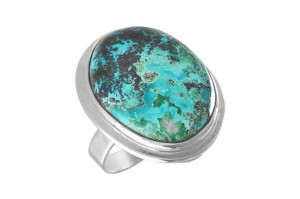 Pierścionek srebrny azuryt P320