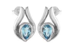 Kolczyki srebrne topaz niebieski K308