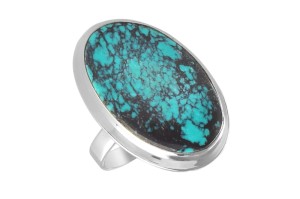 Pierścionek srebrny turkus P328