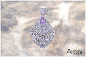 Z244 zawieszka, ametyst+cyrkonia SREBRO 925