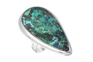 Pierścionek srebrny chryzokola P323