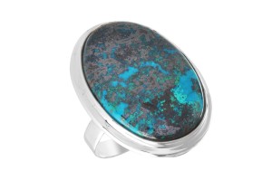 Pierścionek srebrny azuryt P322