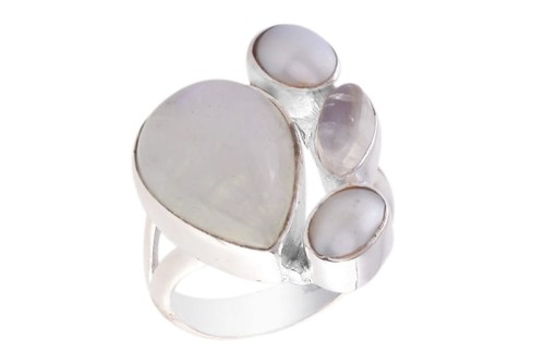 Pierścionek fantazyjny kamień księżycowy, perła P287