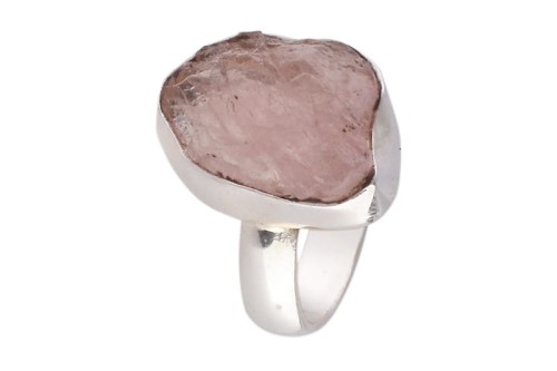 Pierścionek srebrny kwarc różowy druzy P310