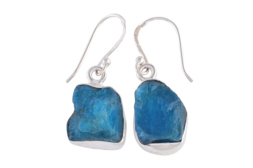 Kolczyki srebrne apatyt druzy K233