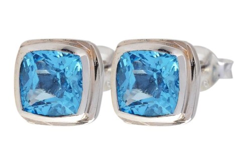 Kolczyki srebrne topaz niebieski K245