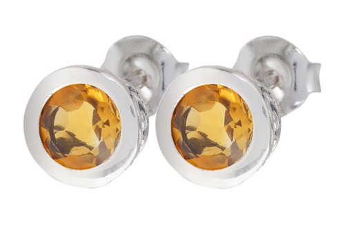 Kolczyki srebrne cytryn K255