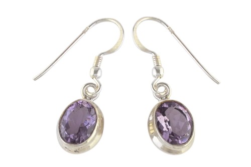 Kolczyki srebrne ametyst K289