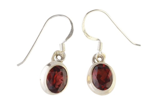 Kolczyki srebrne granat K292