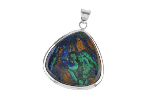 Zawieszka srebrna azuryt z malachitem Z351