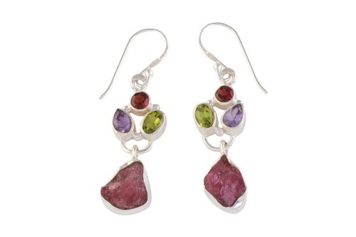 Kolczyki srebrne turmalin K365