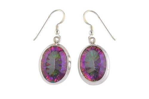 Kolczyki srebrne topaz mistik K348