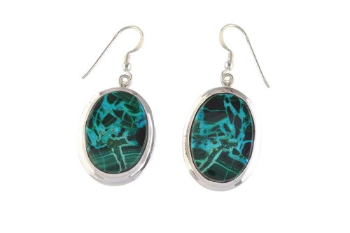 Kolczyki srebrne chryzokola K334