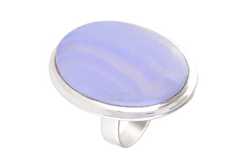 Pierścionek srebrny agat niebieski P387