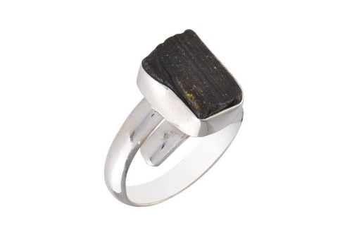 Pierścionek srebrny kwarc turmalinowy P369