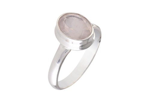 Pierścionek srebrny kwarc różowy P360