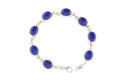 Bransoletka srebrna lapis lazuli B65