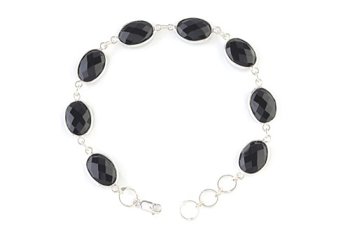 Bransoletka srebrna onyks czarny B51