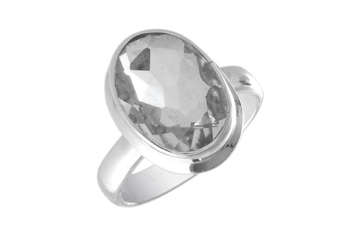 Pierścionek srebrny kryształ górski P343
