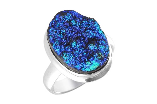 Pierścionek srebrny agat titanium P334