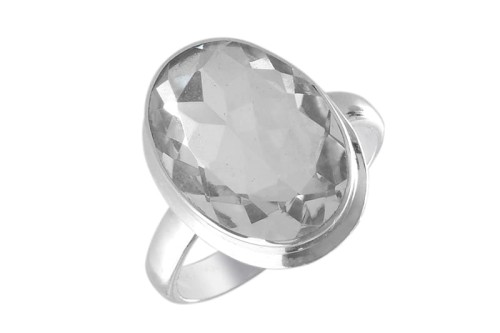 Pierścionek srebrny kryształ górski P342