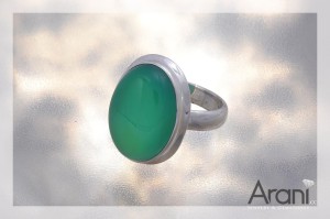 P93 pierścionek, onyx zielony SREBRO 925