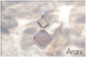 Z241 zawieszka, druzy biała SREBRO 925