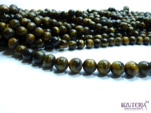 B22 - Tygrysie oko - sznur 43cm, 1cm WYPRZEDAŻ!