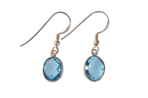Kolczyki srebrne topaz swiss K151
