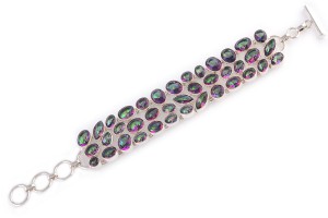 Bransoletka srebrna topaz mistyczny B35