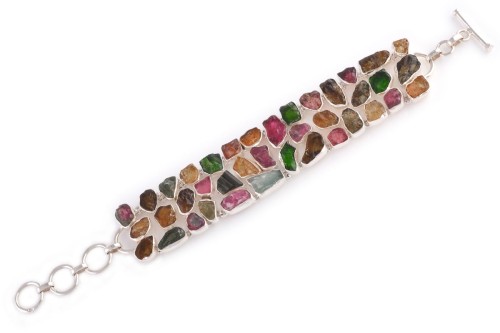 Bransoletka srebrna turmalin druzy  B28