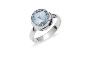 Pierścionek srebrny topaz niebieski sky P283