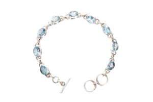 Bransoletka srebrna topaz sky B14