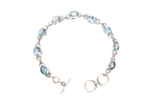 Bransoletka srebrna topaz sky B14