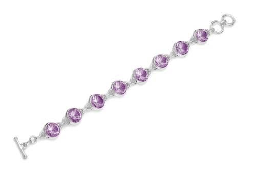 Bransoletka srebrna ametyst B19