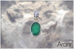 Z136 zawieszka, onyx zielony SREBRO 925