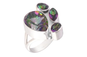 Pierścionek fantazyjny topaz mistyczny P300