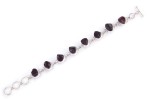 Bransoletka srebrna granat druzy B47