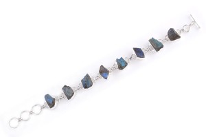 Bransoletka srebrna labradoryt druzy B43
