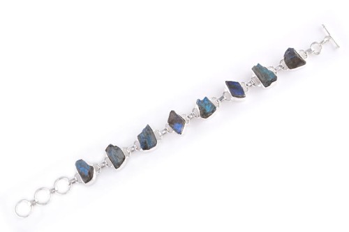 Bransoletka srebrna labradoryt druzy B43