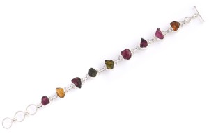 Bransoletka srebrna turmalin druzy B42